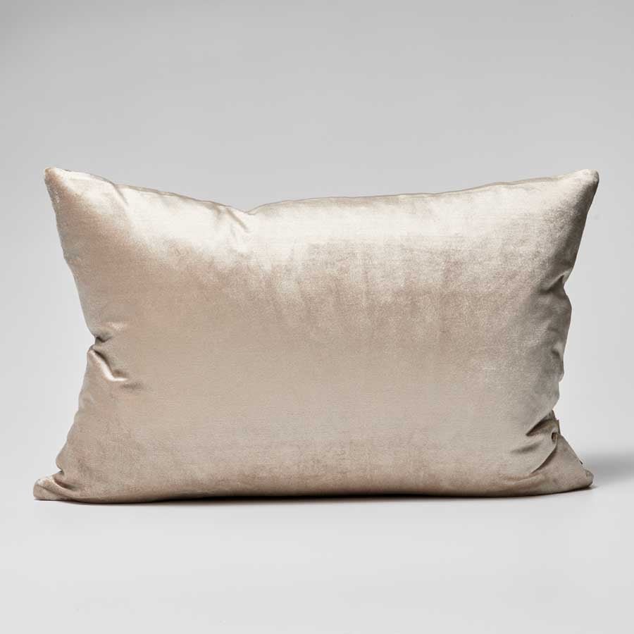 Cream crushed velvet top cushions