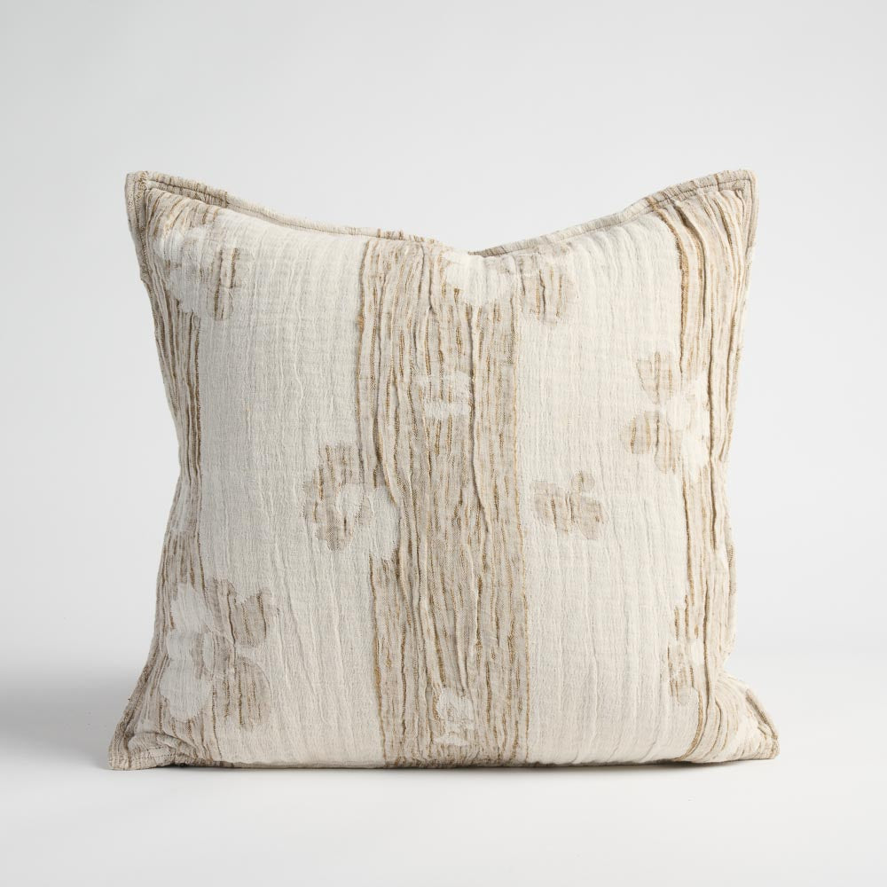 Blossom Reversible Cushion - Chocolate/Ivory