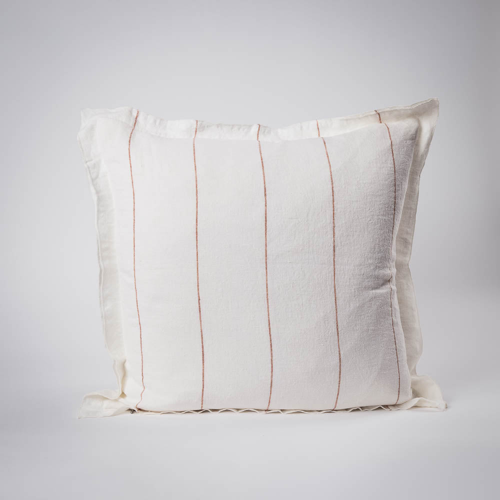 Carter Linen Cushion - Off White w&