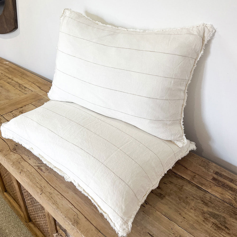 Carter French Linen Pillowcase Set - Off White w&