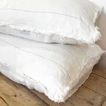 Carter French Linen Pillowcase Set - Off White w&