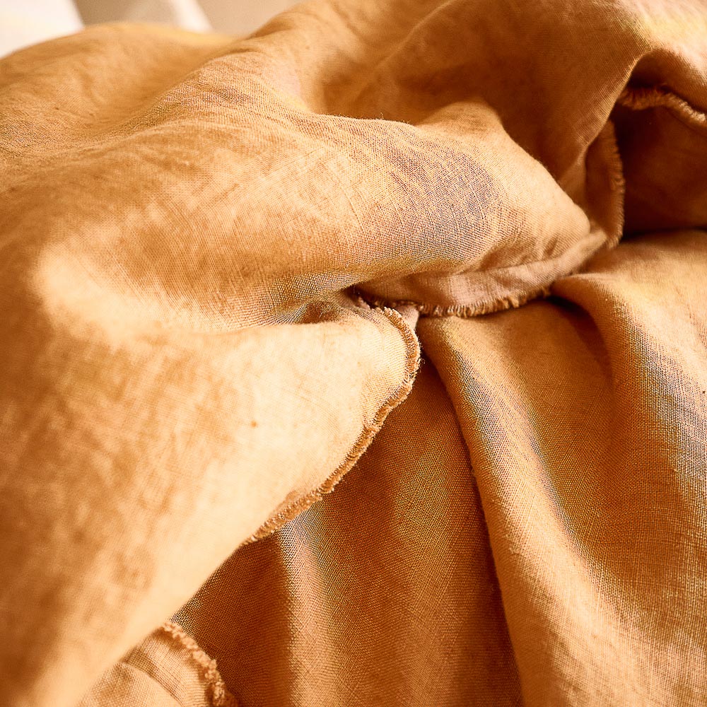 French Linen Duvet Cover - Ochre