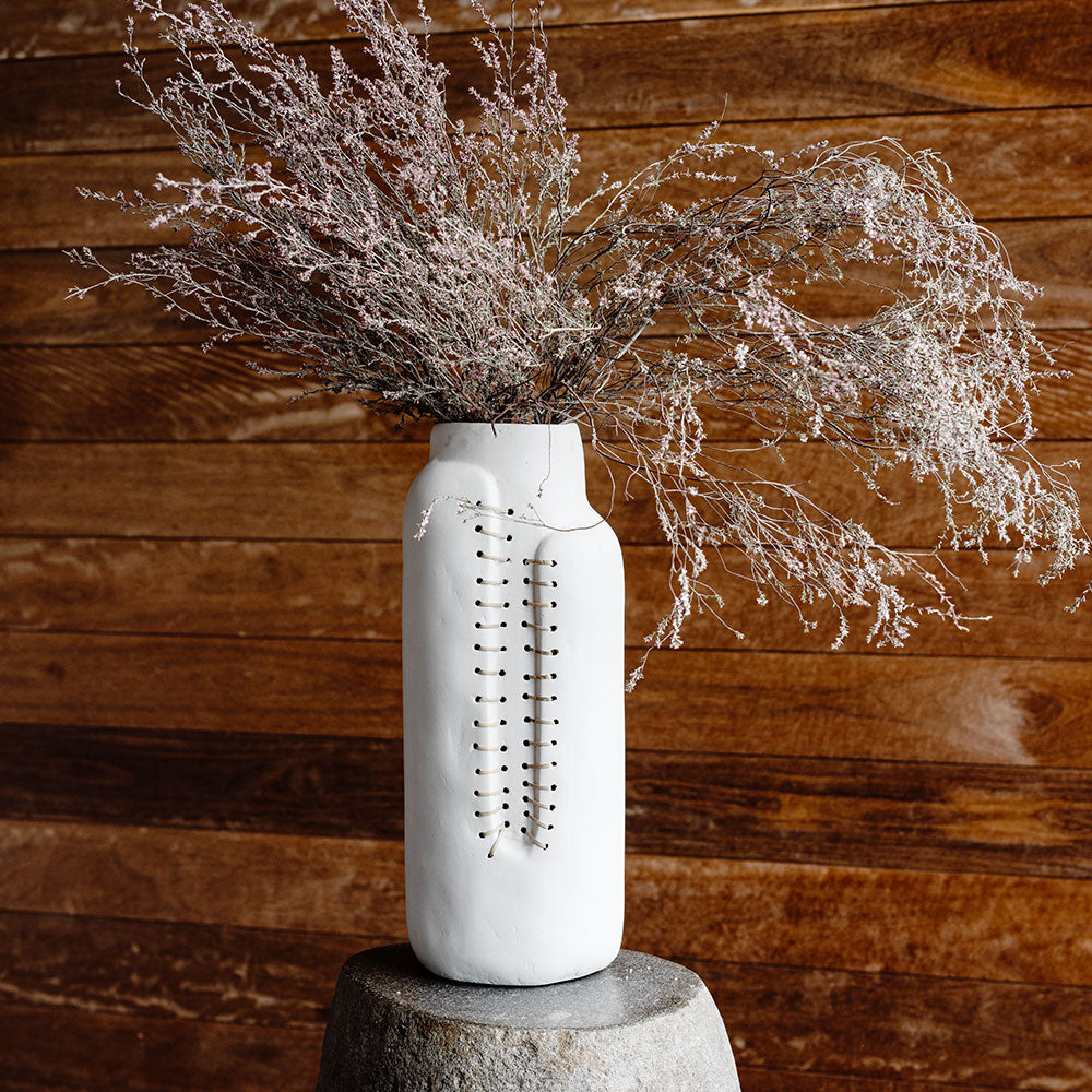 Threaded Vase - White