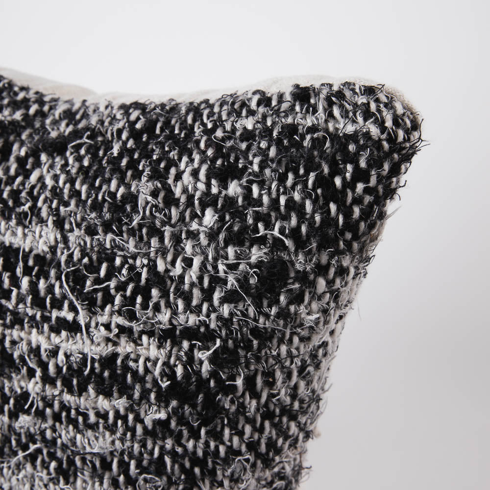 Wabi Cushion - 100% Recycled Linen, Black