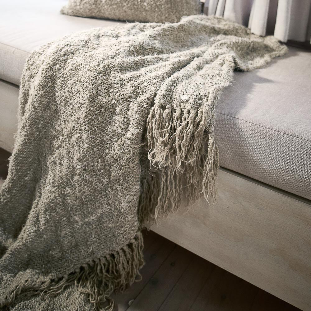 Wabi Throw - 100% Recycled Linen, Natural