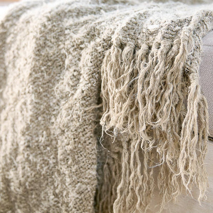 Wabi Throw - 100% Recycled Linen, Natural