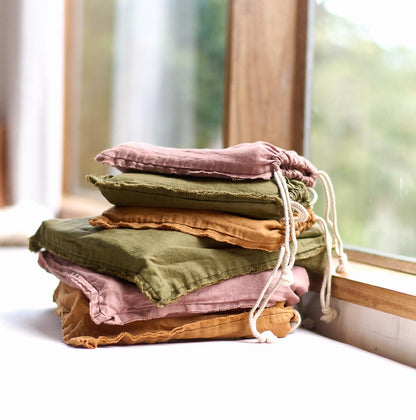 French Linen Fitted Sheet - Olive