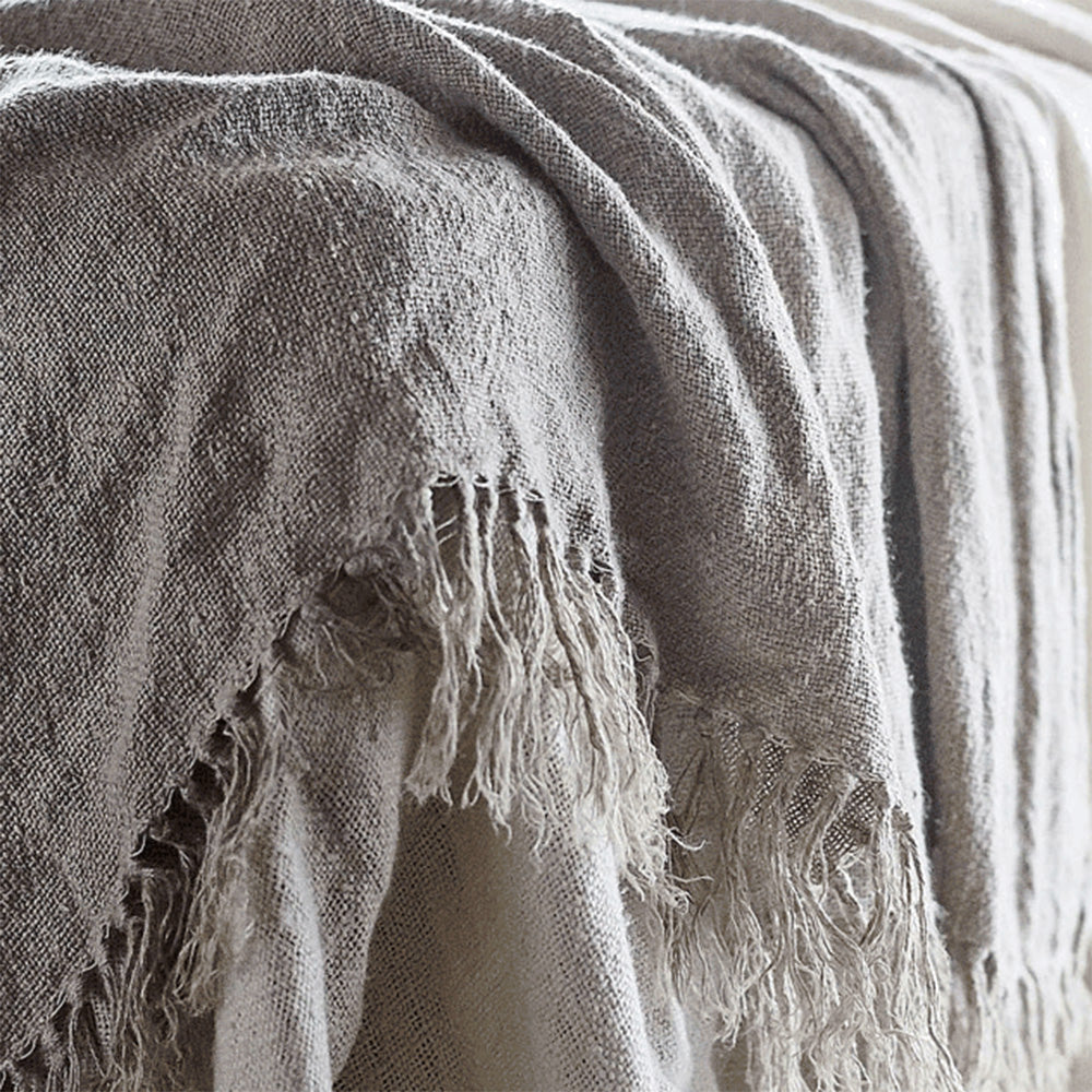 Bedouin Oversized Linen Throw - Natural