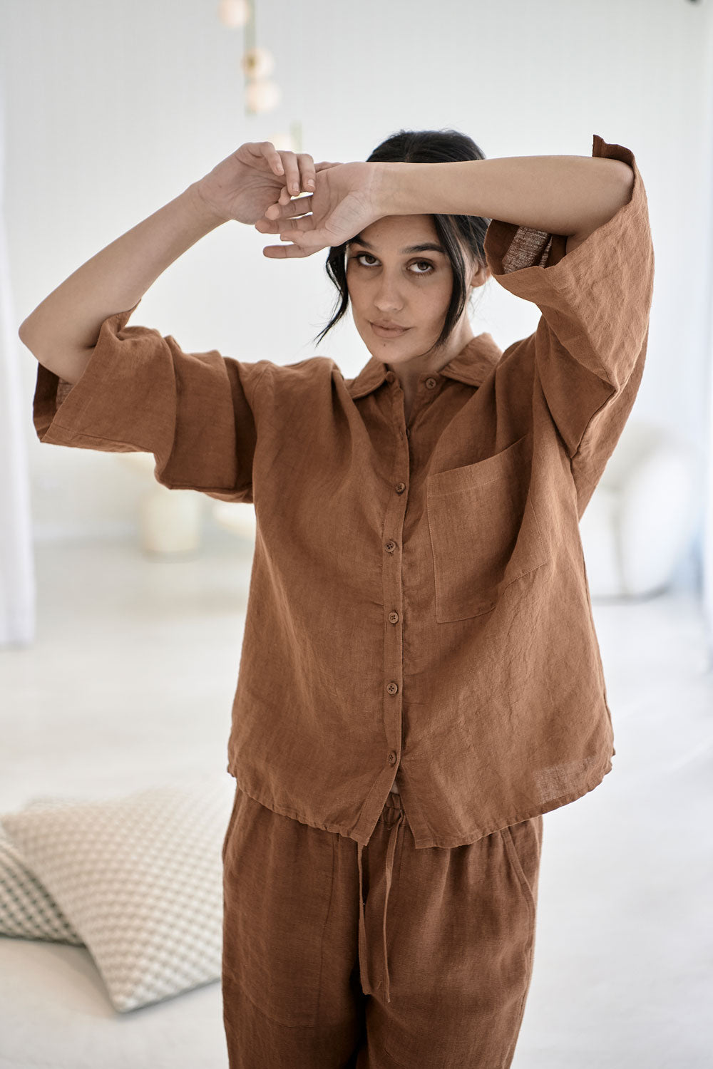 Fundamental Linen Shirt - Nutmeg 