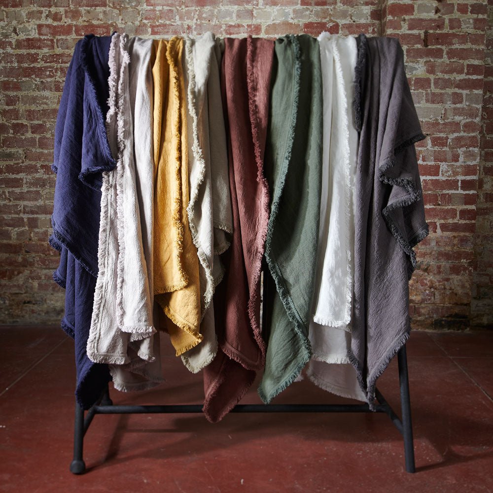 Luca® Boho Linen Throw - Khaki