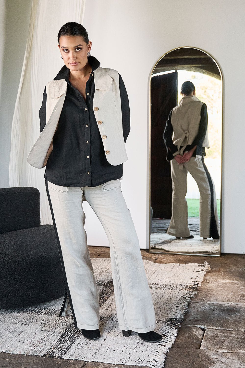 Alexa Linen Pant - Natural - Eadie Lifestyle