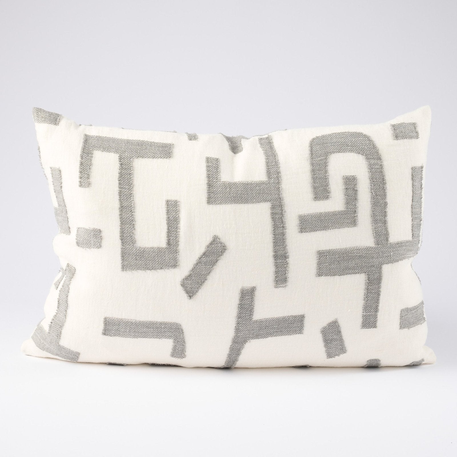 Antico Linen Cushion - White/Slate - Eadie Lifestyle