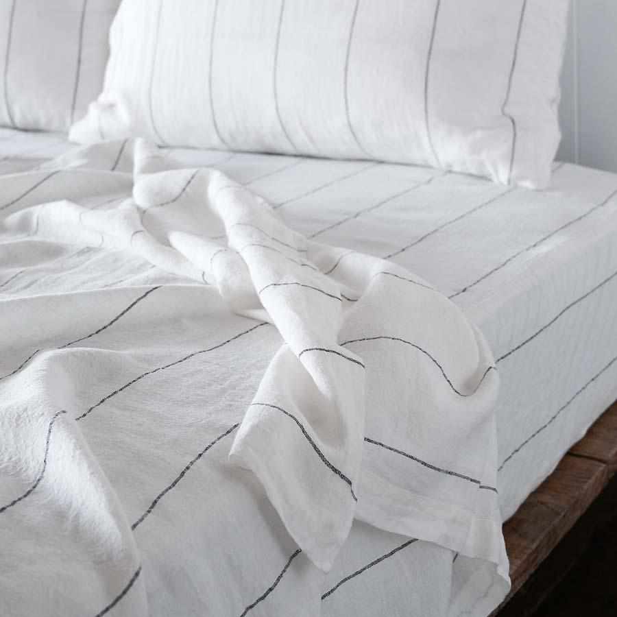 Carter Linen Flat Sheet- White w&