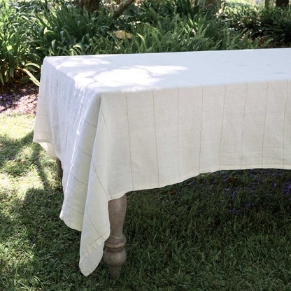 Carter Linen Tablecloth - White w&