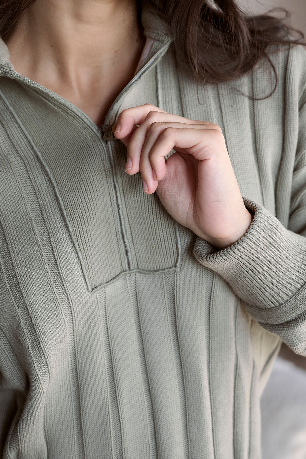 Catalina Zip Sweater - Pistachio - Eadie Lifestyle