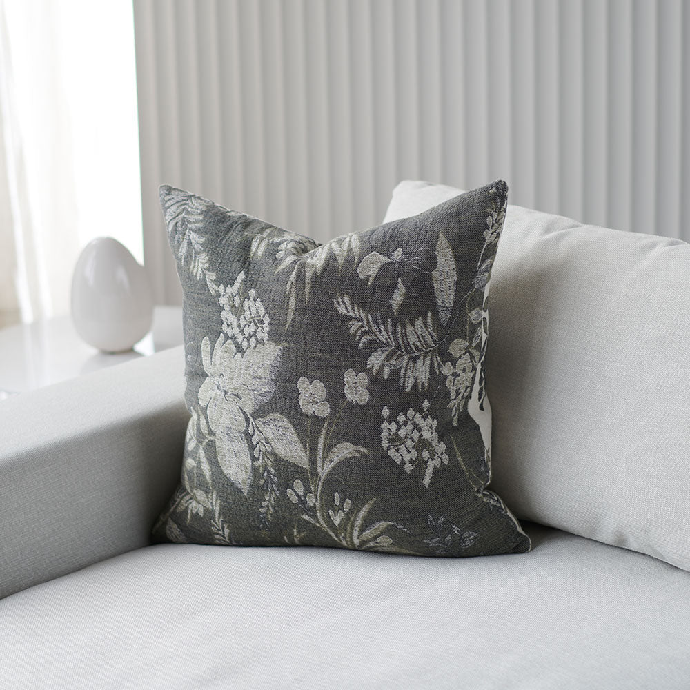 Grey floral outlet cushions