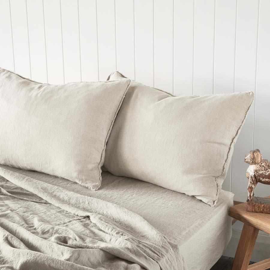 French Linen Pillowcase Set - Natural - Eadie Lifestyle