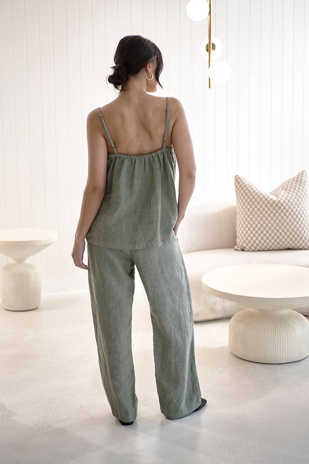 Fundamental Linen Cami - Pistachio - Eadie Lifestyle