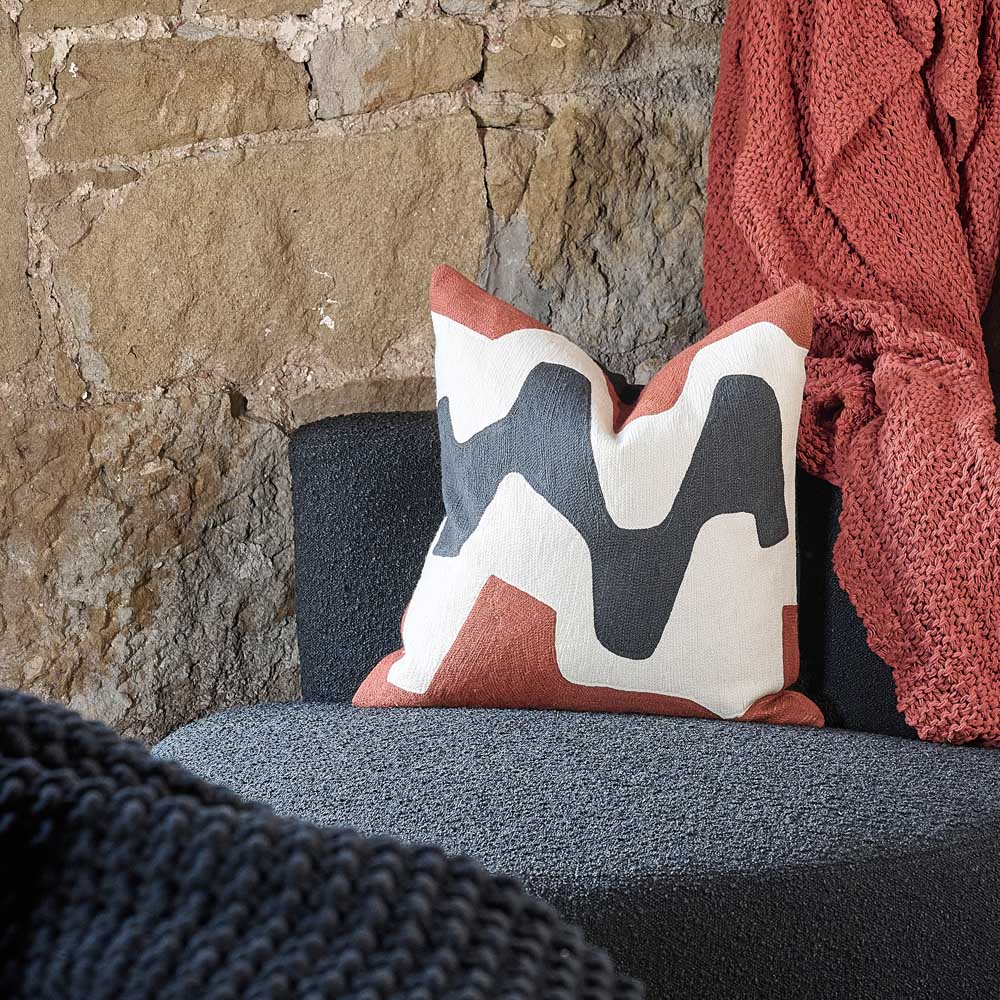 Fylix Wool/Linen Cushion - Rust - Eadie Lifestyle