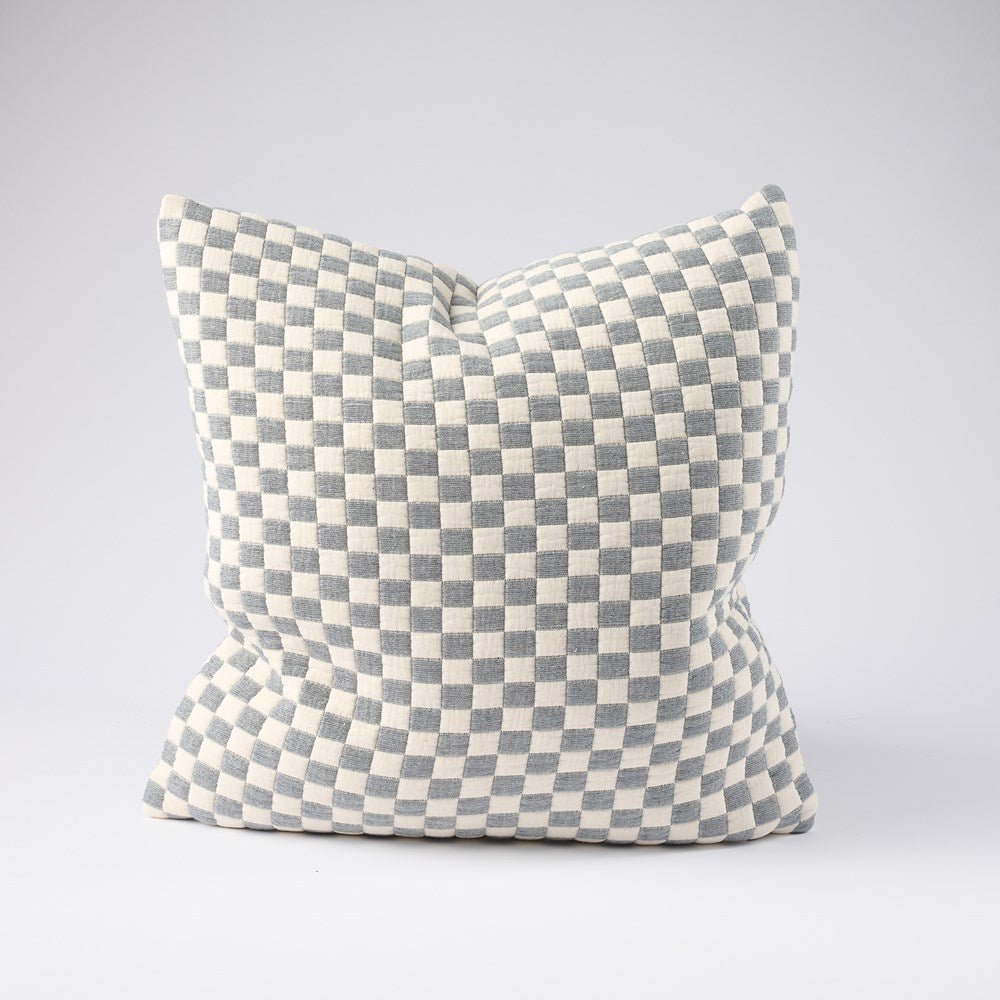 Gambit Cushion - White/Blue - Eadie Lifestyle