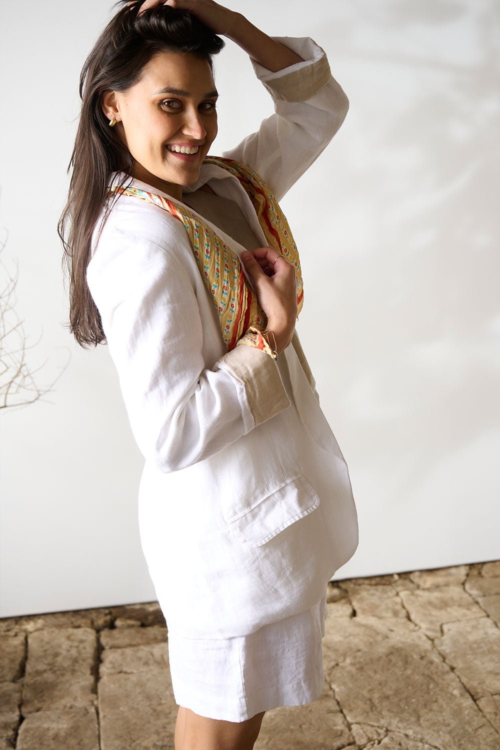 Linen Blazer - White - Eadie Lifestyle