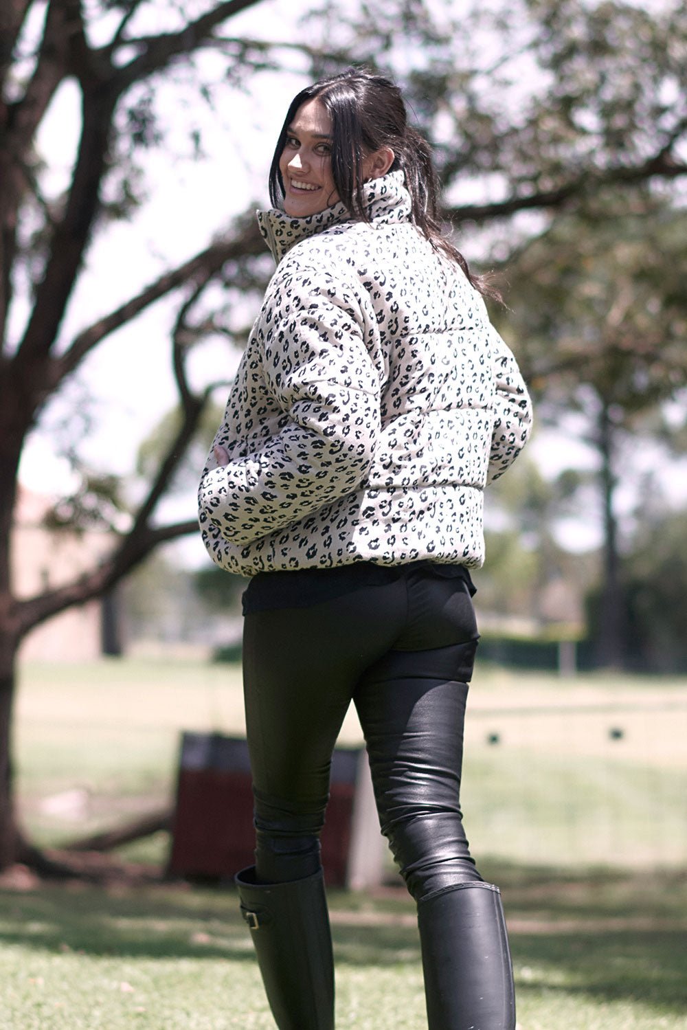 Leopard hot sale bomber sweater