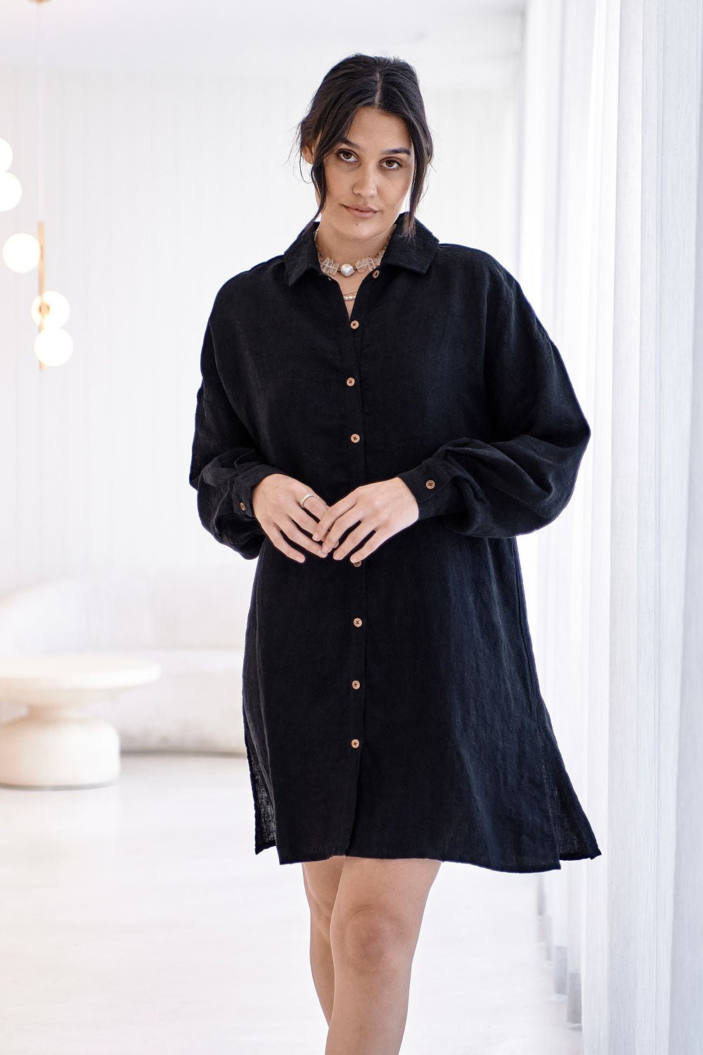 Fundamental Linen Shift Dress - Black – Eadie Lifestyle
