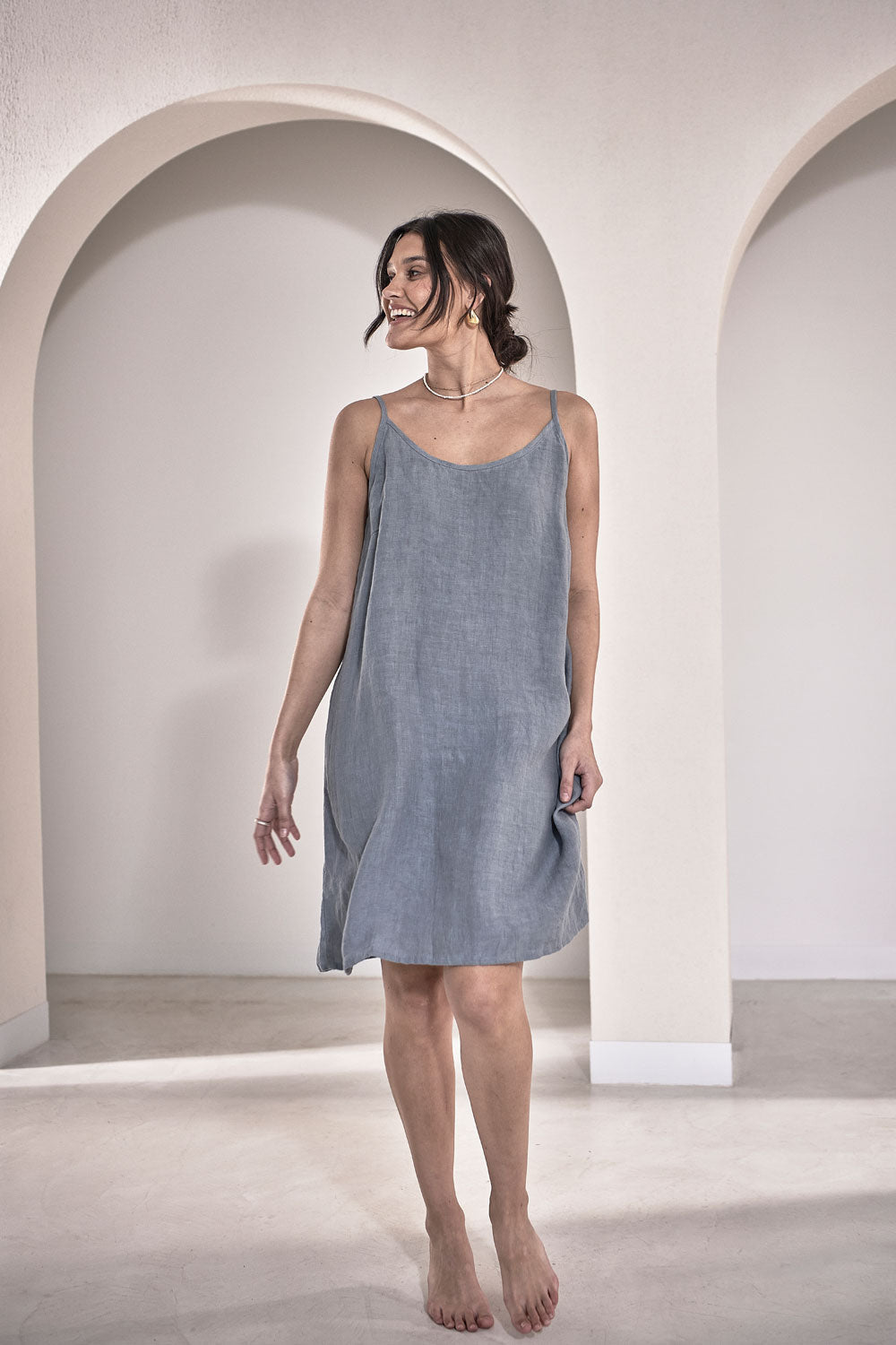 Linen slip hot sale dress australia