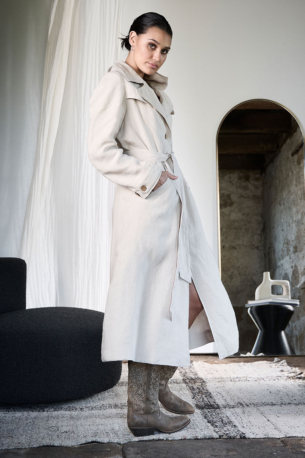 Gray long coat on sale womens