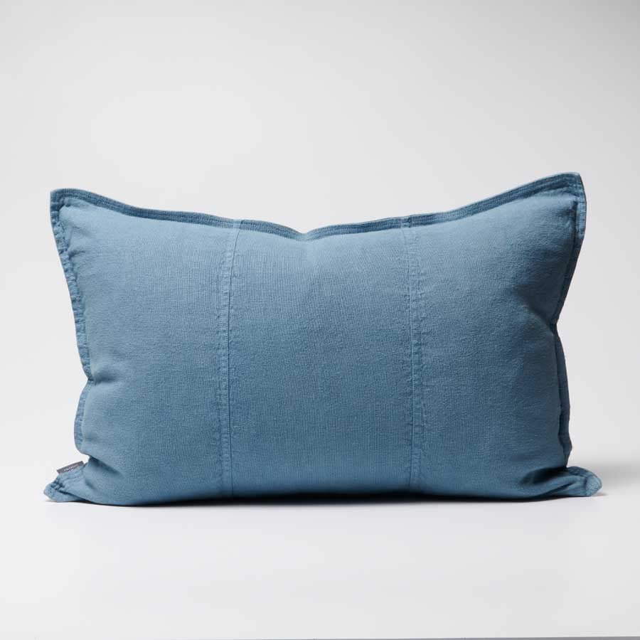 Blue linen hot sale throw pillow