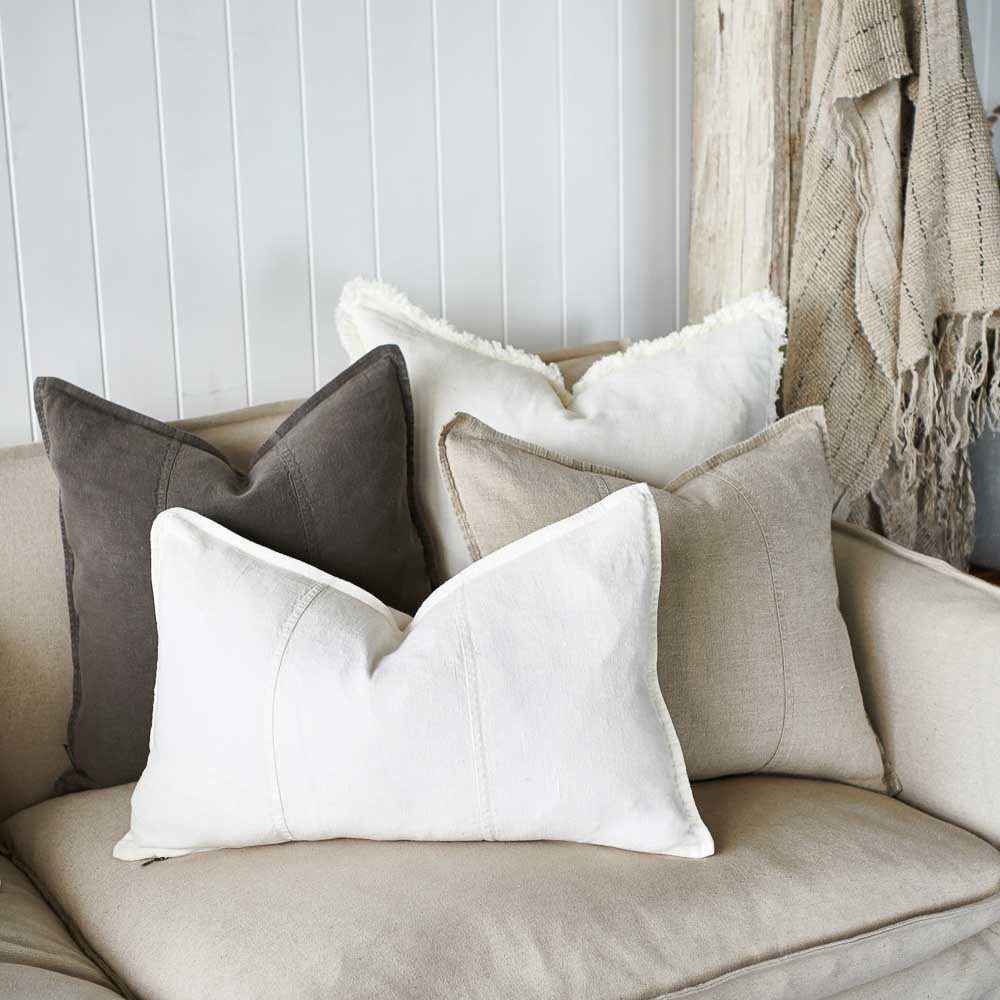 White clearance linen pillows