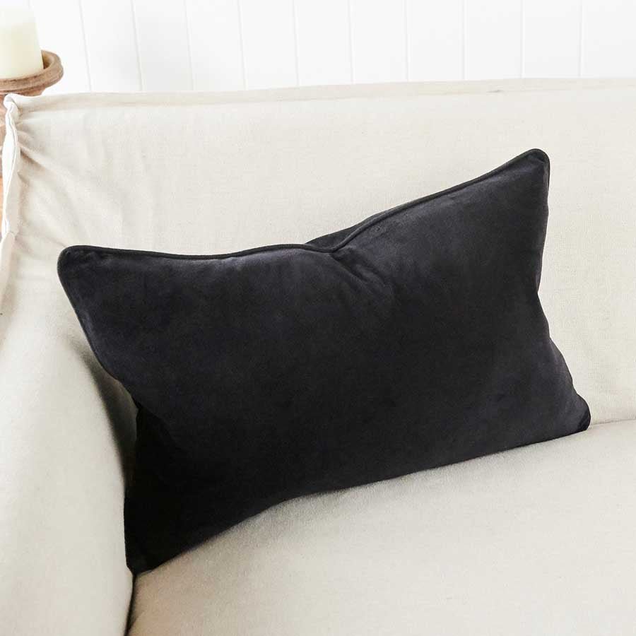 Lynette Velvet Cushion - Black - Eadie Lifestyle