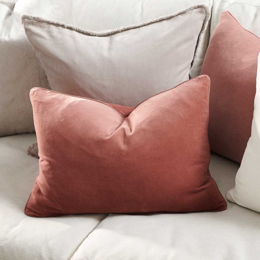 Lynette Velvet Cushion - Desert Rose - Eadie Lifestyle