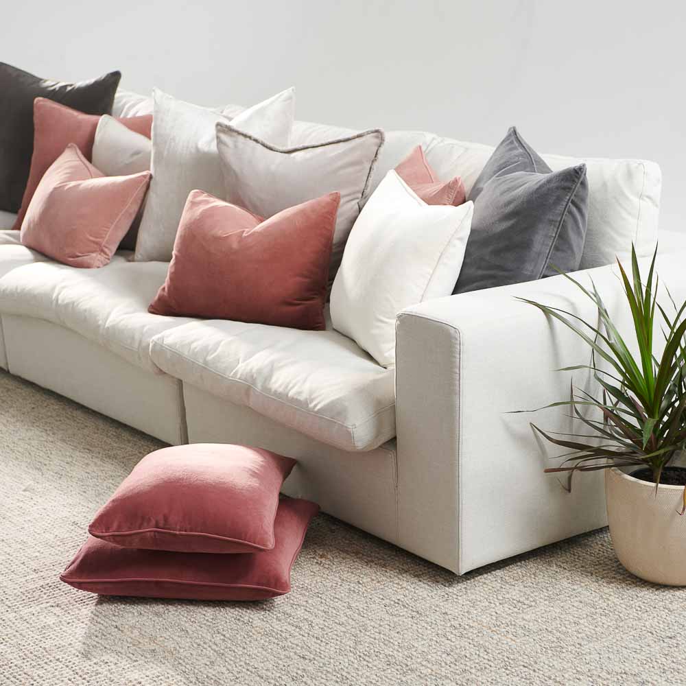 Lynette Velvet Cushion - Desert Rose - Eadie Lifestyle