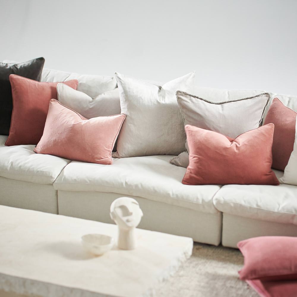 Lynette Velvet Cushion - Musk - Eadie Lifestyle