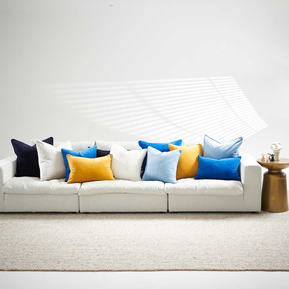 Mustard and white outlet cushions