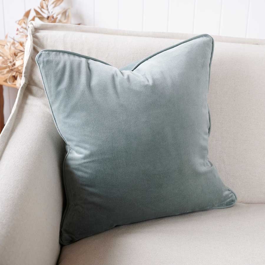 Lynette Velvet Cushion - Sea Mist - Eadie Lifestyle