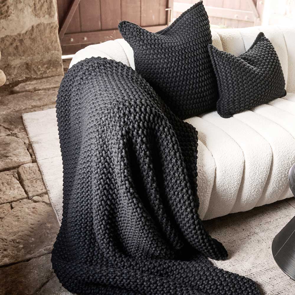 Black and best sale grey throw