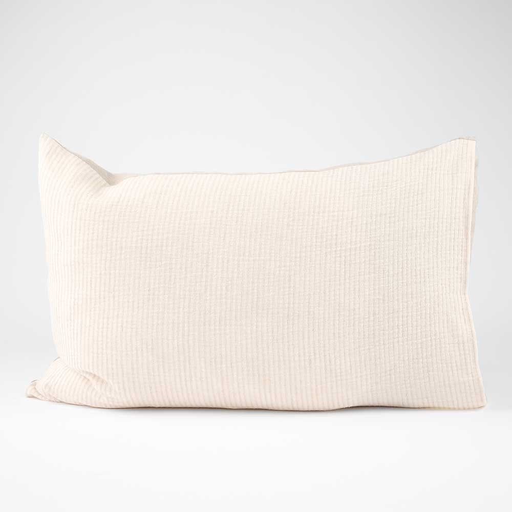 Marina Reversible Pillowcase Set - White w&