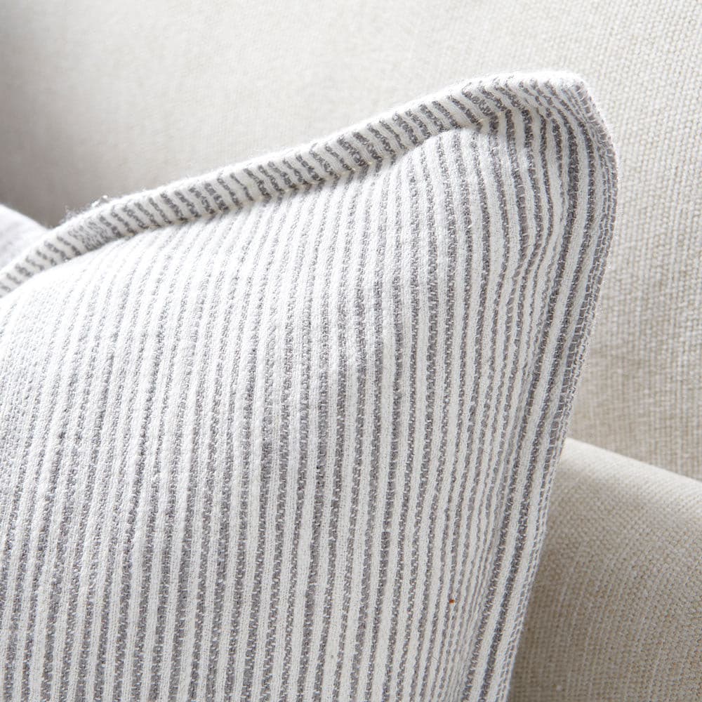 Myra Slate/White Stripe Cushion - Eadie Lifestyle