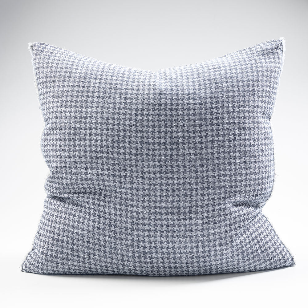 Ordonne Linen Houndstooth Cushion - Navy - Eadie Lifestyle