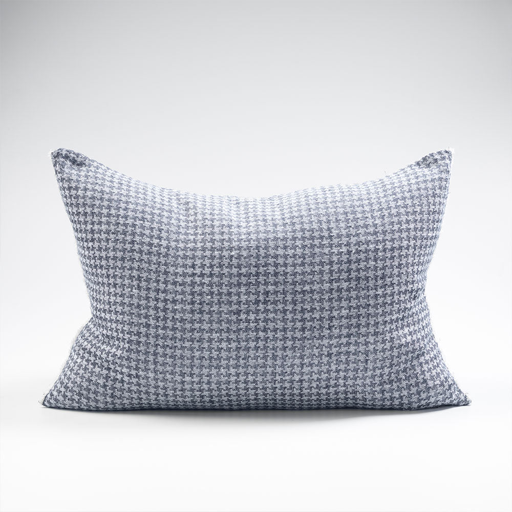 Ordonne Linen Houndstooth Cushion - Navy - Eadie Lifestyle