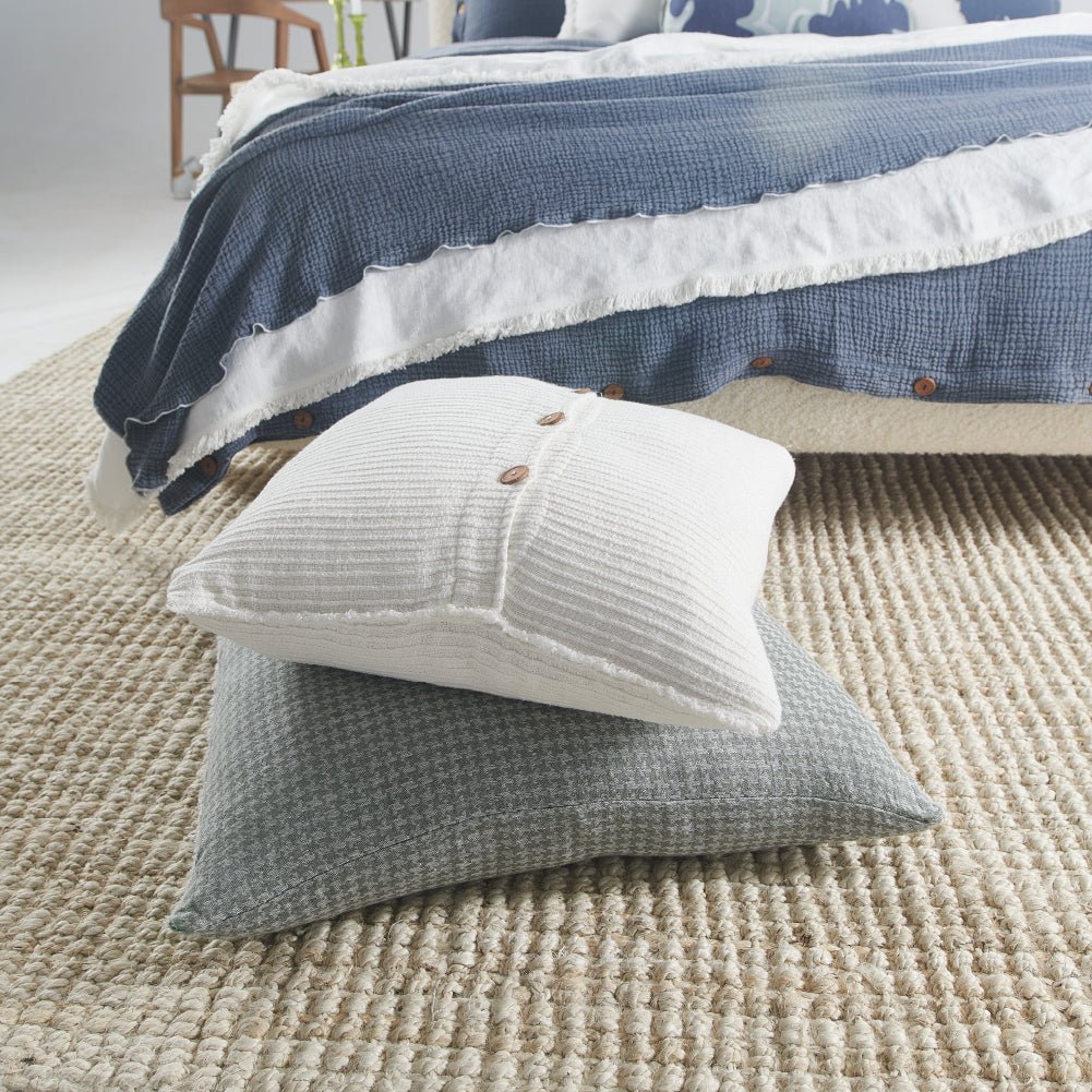 Ordonne Linen Houndstooth Cushion - Pistachio - Eadie Lifestyle