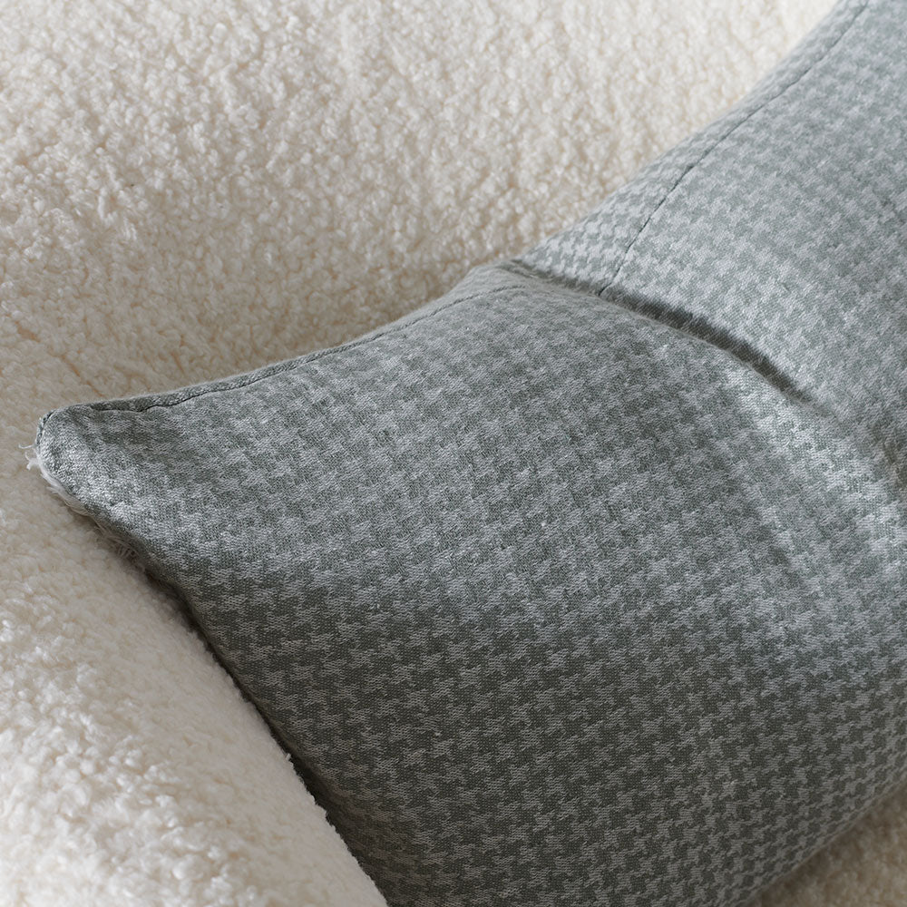 Ordonne Linen Houndstooth Cushion - Pistachio - Eadie Lifestyle