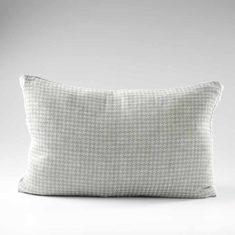 Ordonne Linen Houndstooth Cushion - Pistachio - Eadie Lifestyle