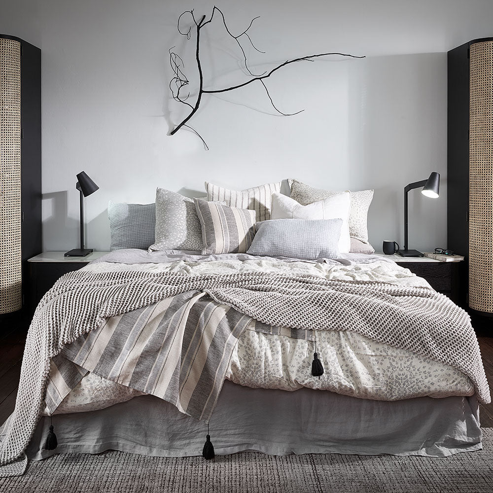 Ordonne Reversible Duvet Cover incl. Pillowcase Set - Silver Grey/White - Eadie Lifestyle