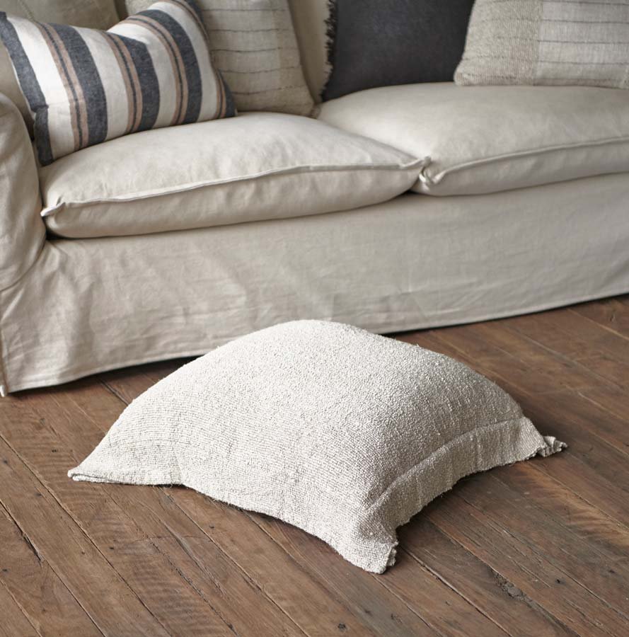 Oskar Handwoven Linen Floor Cushion Eadie Lifestyle