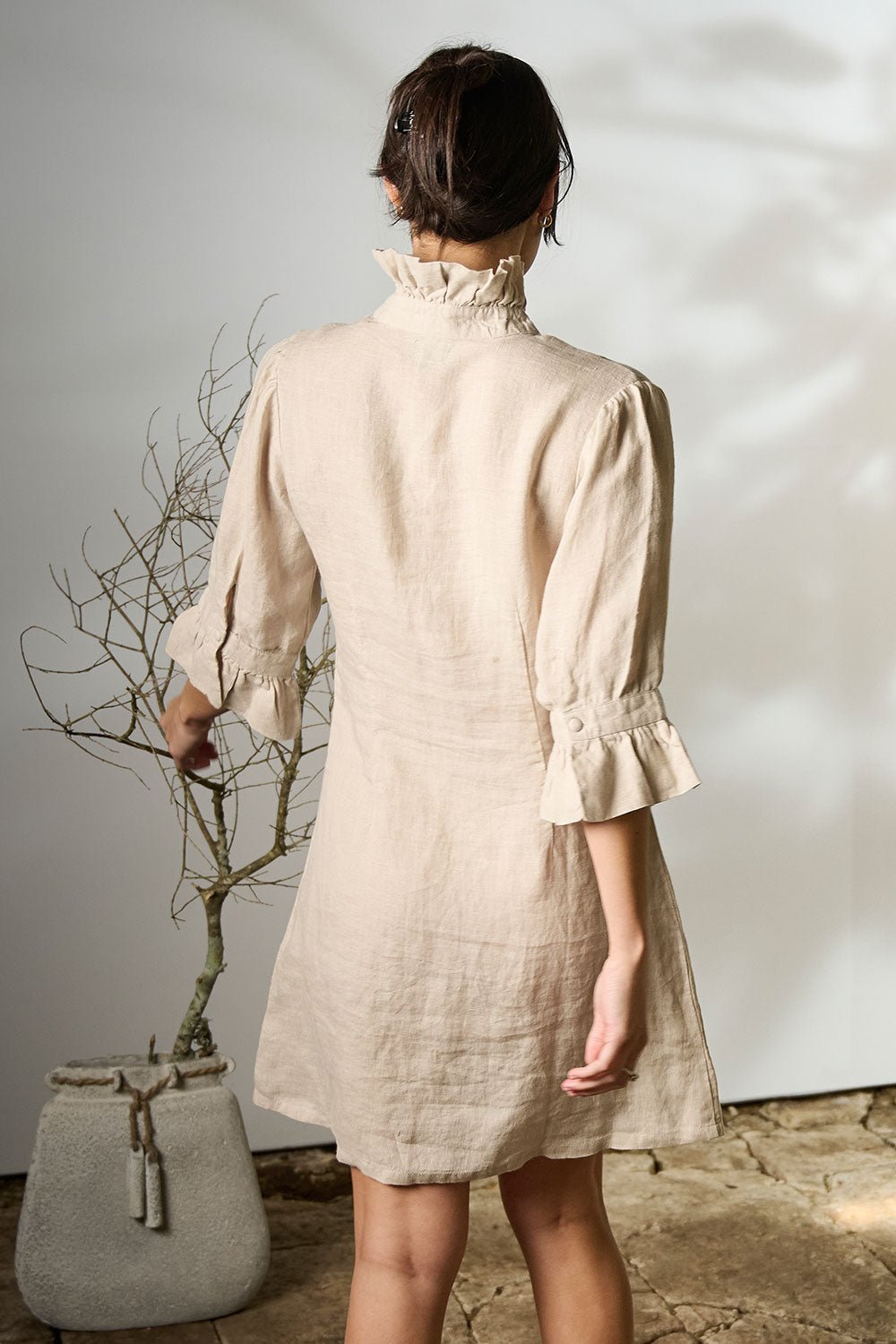 Palazzo Linen Dress - Natural - Eadie Lifestyle