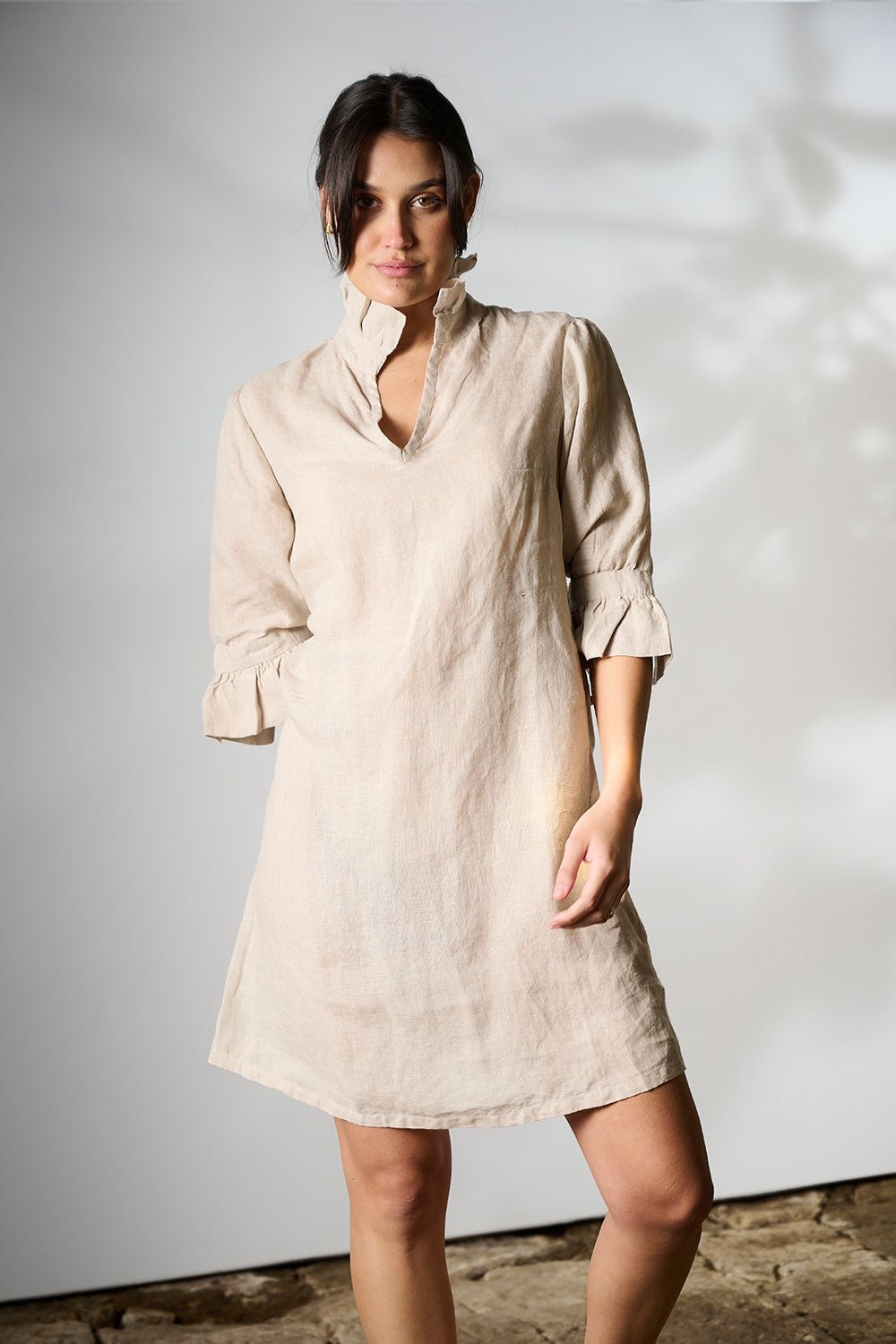 Palazzo Linen Dress - Natural - Eadie Lifestyle