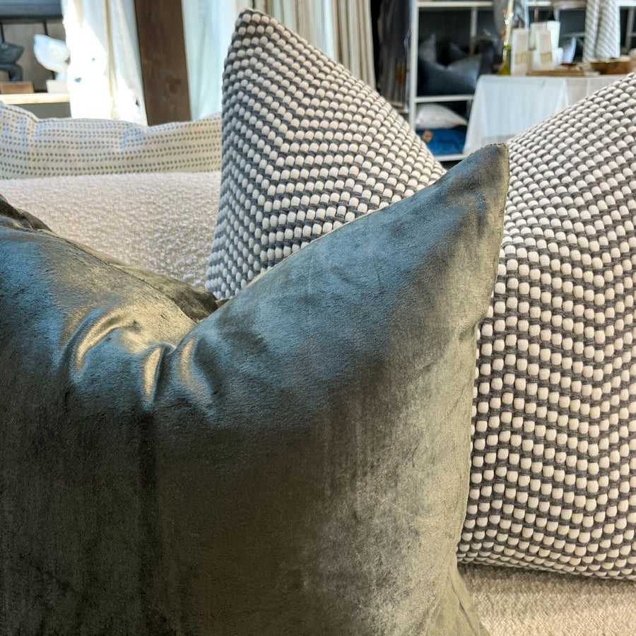 Precious Velvet Cushion - Pewter - Eadie Lifestyle